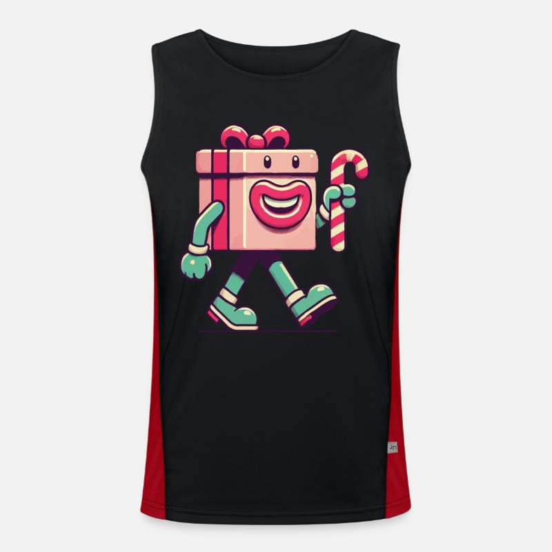 Fröhliches Weihnachtsgeschenk Maskottchen Funktionelles Kontrast-Tank Top für Männer 