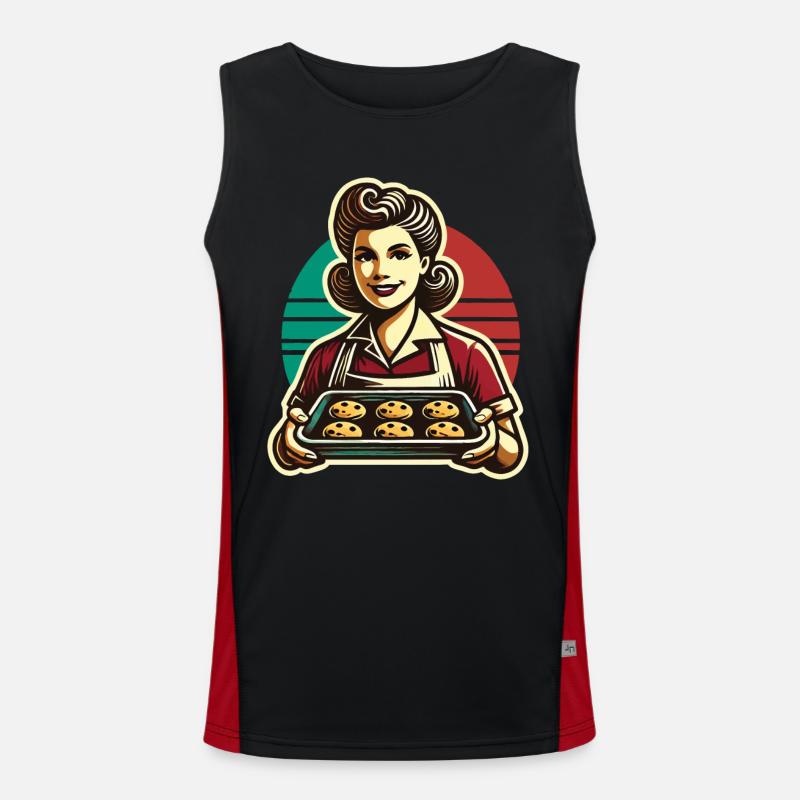 Nostalgic Baking Experience Retro Men's Functional Contrast Tank Top 