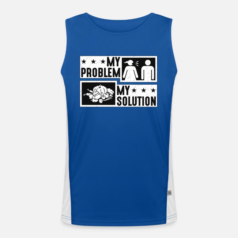 Vegetarian My Problem My Solution Pictogram Dad Funktionelles Kontrast-Tank Top für Männer 