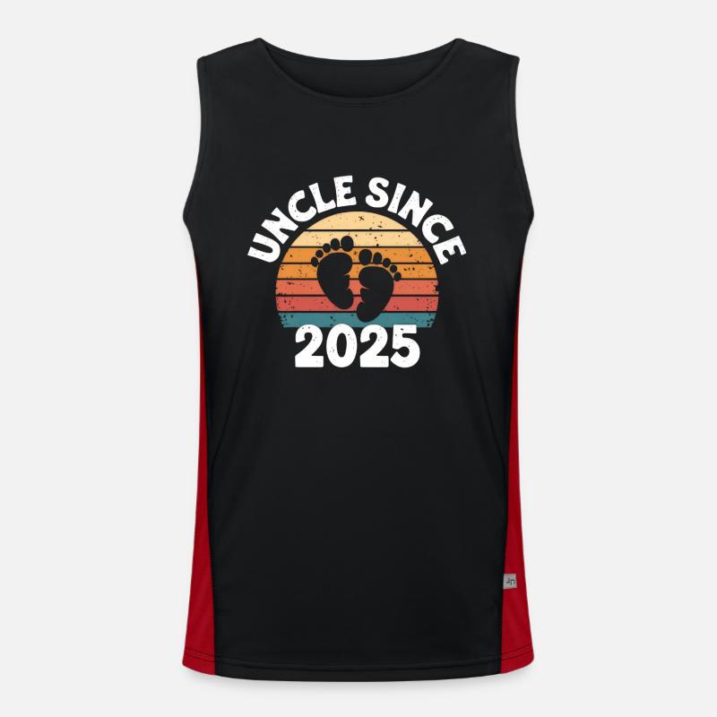 Uncle Since 2025 - Men's Functional Contrast Tank Top  - black/red