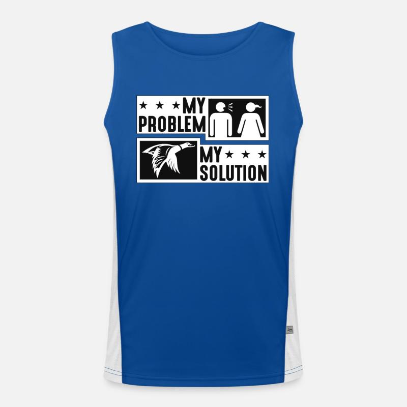 Mallard Duck My Problem My Solution Pictogram Mom Funktionelles Kontrast-Tank Top für Männer 