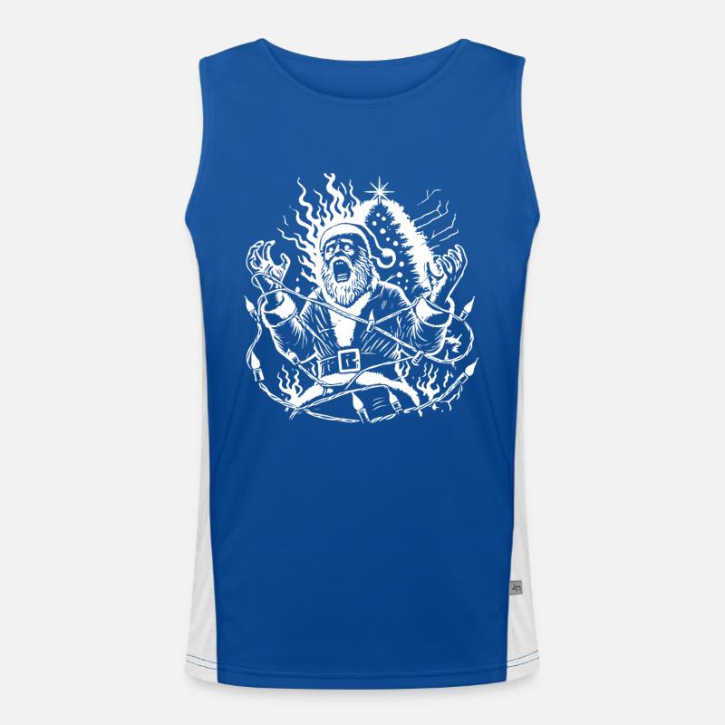 Lustiger Sarkasmus Weihnachtsmann Chaos Funktionelles Kontrast-Tank Top für Männer 