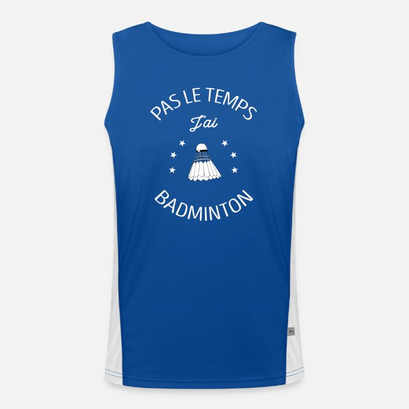 PAS LE TEMPS J'AI BADMINTON Débardeur respirant contrasté Homme 