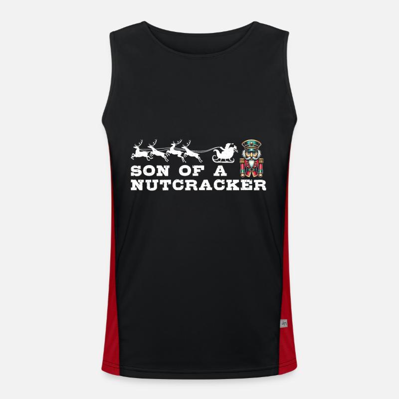 Christmas Nutcracker Fun - Men's Functional Contrast Tank Top  - black/red