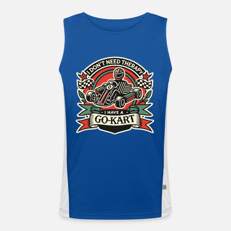 Go-Kart Driver Retro Saying Design Men's Functional Contrast Tank Top 