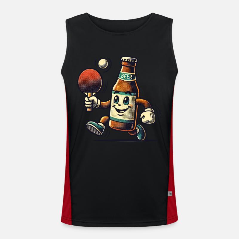 bouteille de bière tennis de table fun fun Débardeur respirant contrasté Homme 