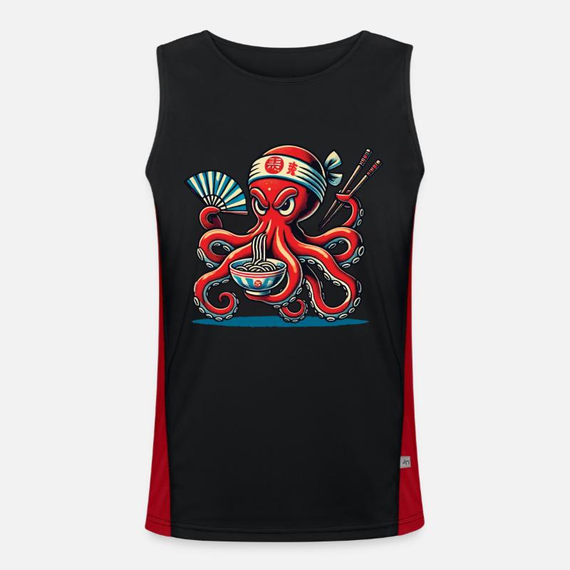 Oktopus Liebt Japan Ramen Funktionelles Kontrast-Tank Top für Männer 