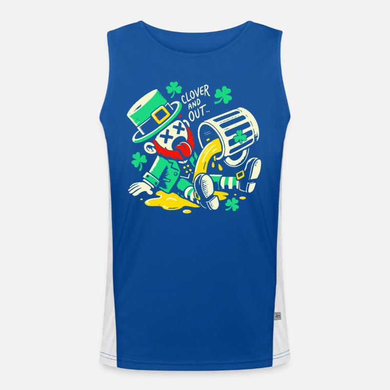 Funny St. Patrick's Day clover and out Men's Functional Contrast Tank Top 