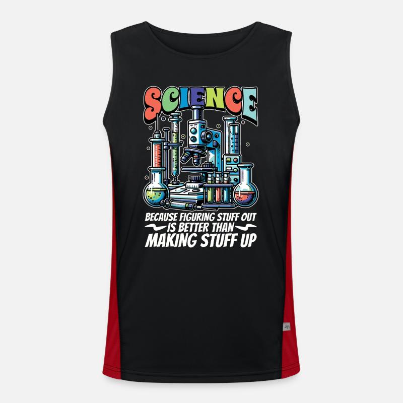 STEM Teacher Science Because Figuring Technology Men's Functional Contrast Tank Top 