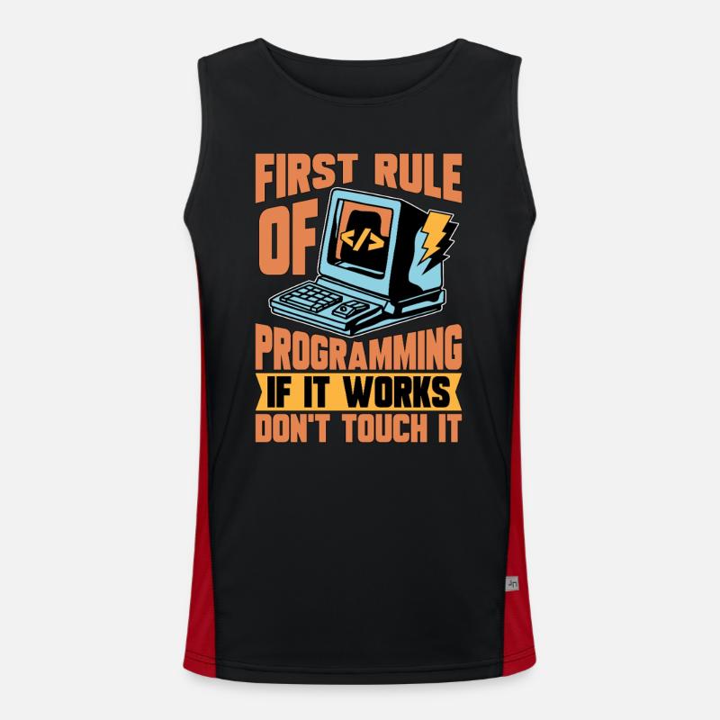 Codeur Première règle de programmation si développeur Web Débardeur respirant contrasté Homme 