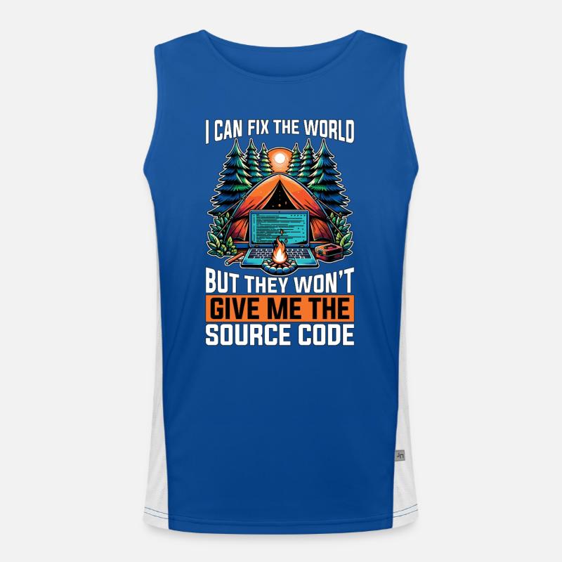 Coder Je peux réparer le monde Développeur Web Codeurs Débardeur respirant contrasté Homme 