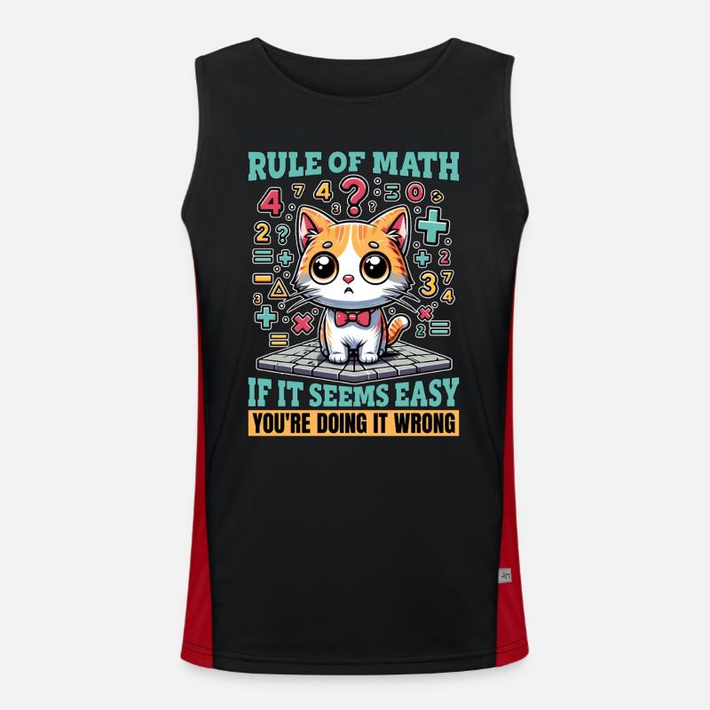 Mathematician Rule Of Math Statistician Math Tutor Men's Functional Contrast Tank Top 