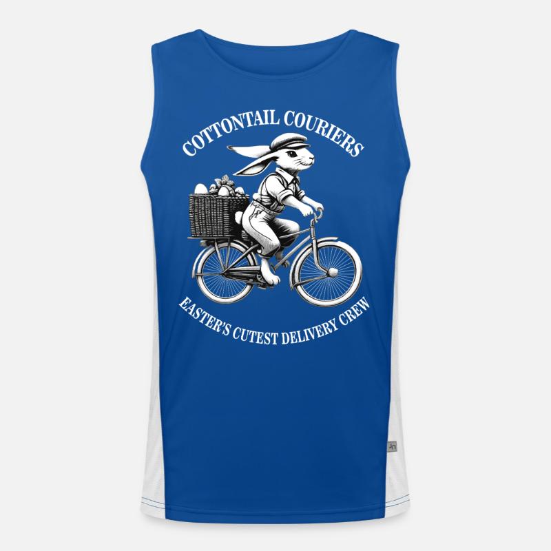 Easter Cottontail Couriers Retro Aesthetic Men's Functional Contrast Tank Top 