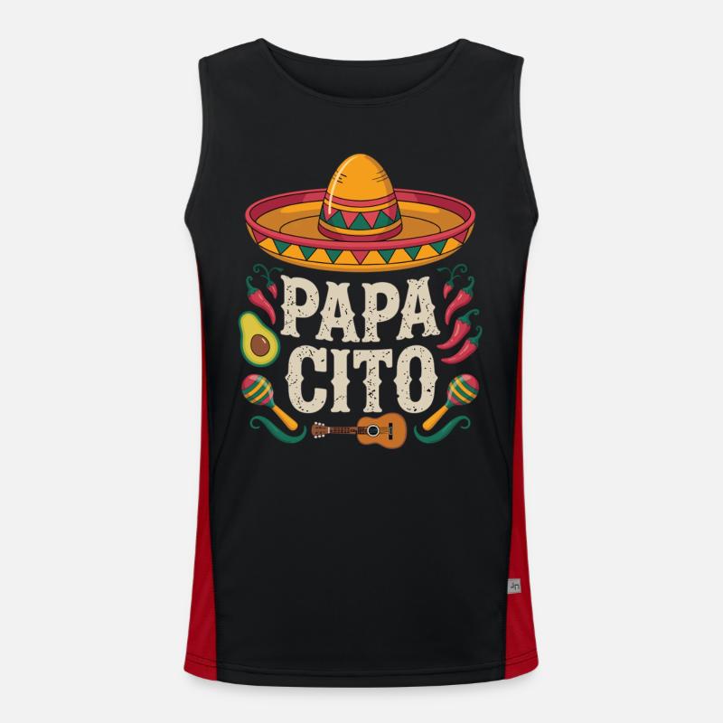Papacito Mexiko Style - Geschenk Papa Funktionelles Kontrast-Tank Top für Männer 