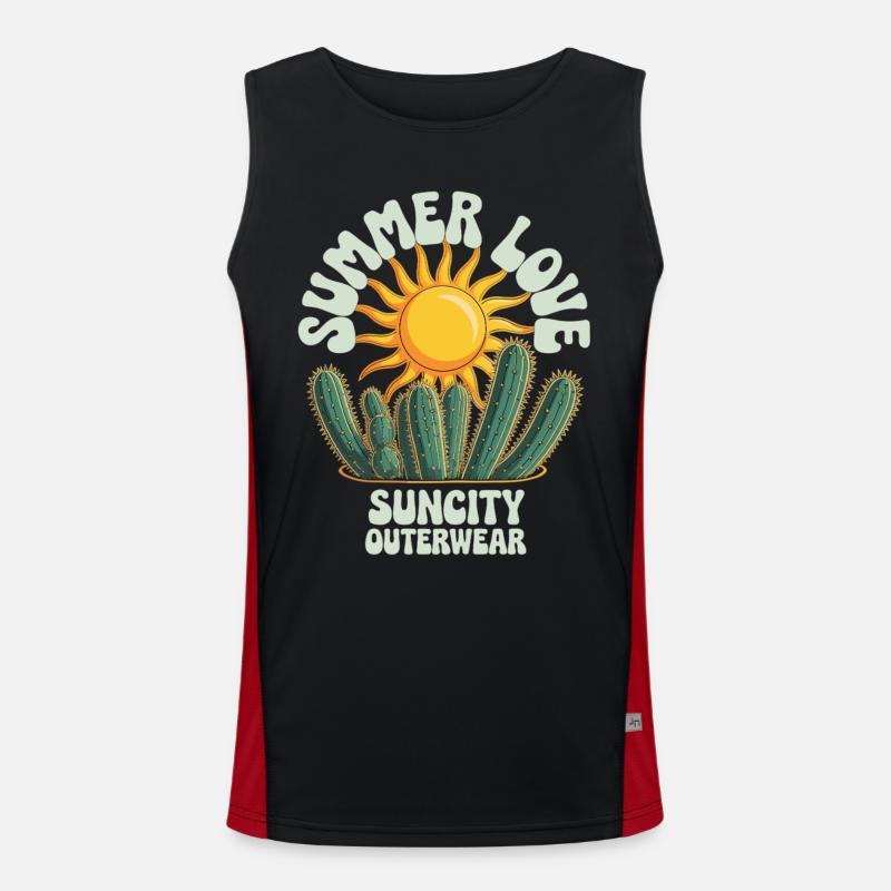 Sun Cactus – Summer Vibes Men's Functional Contrast Tank Top 