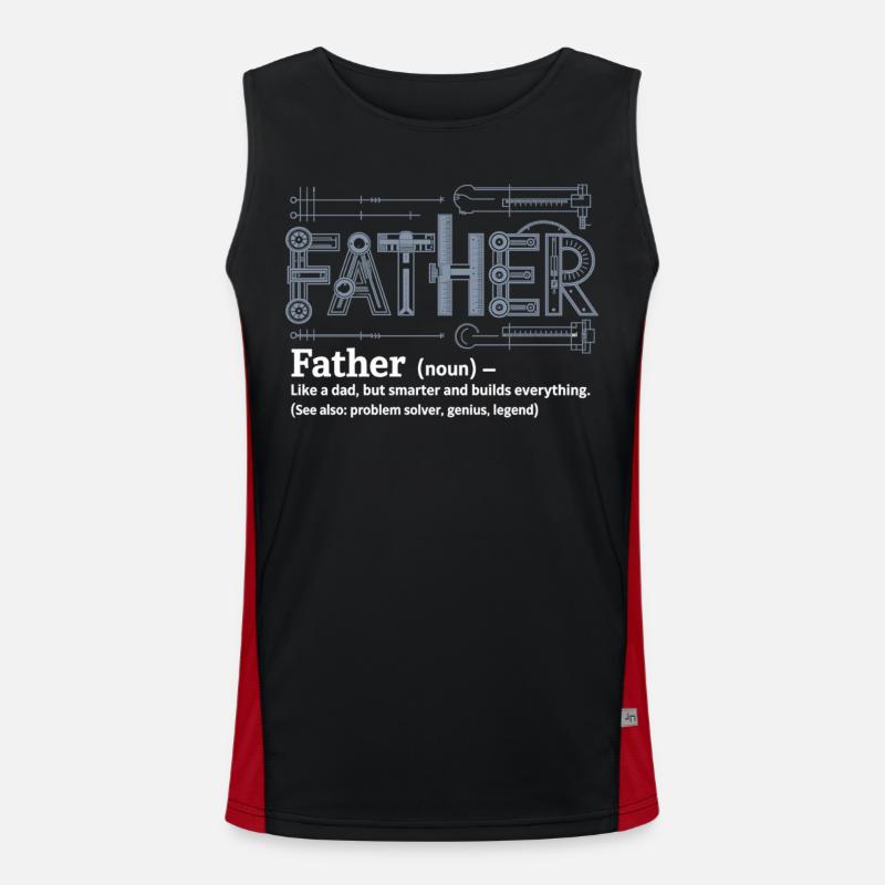 Father – The Born Problem Solver Men's Functional Contrast Tank Top 