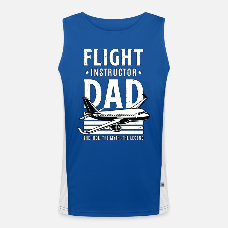 Flight Instructor Dad The Idol The Flight Trainer Funktionelles Kontrast-Tank Top für Männer 