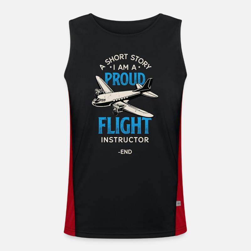 Flight Instructor A Short Story Flight Trainer Men's Functional Contrast Tank Top 