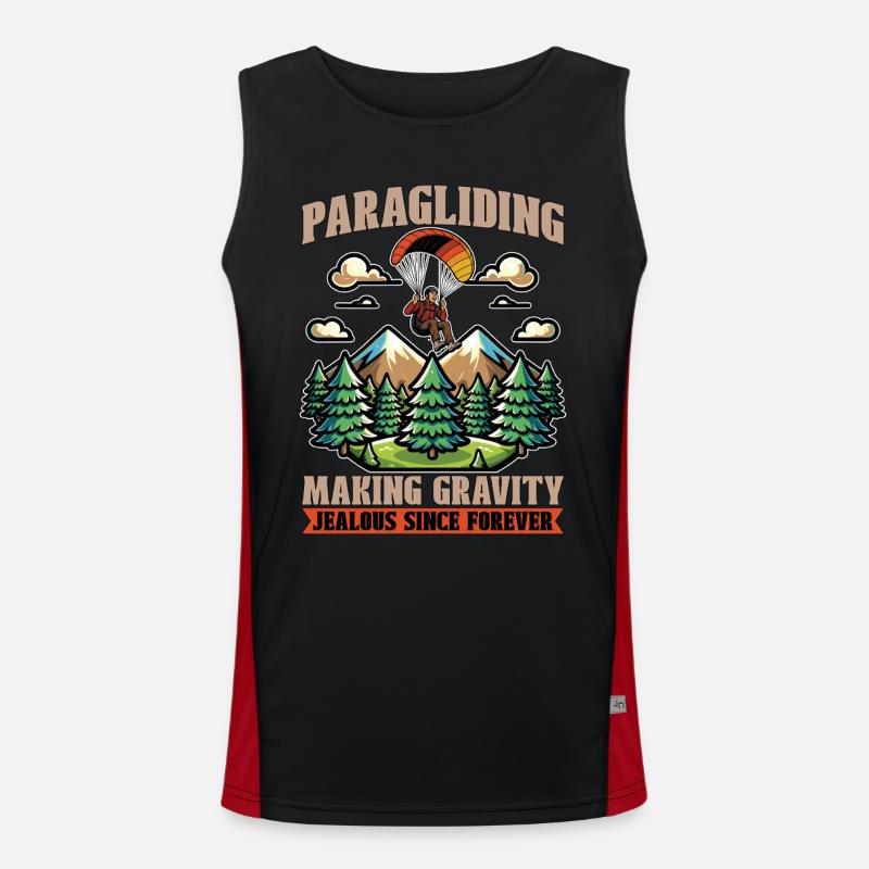Paragliding Making Gravity Jealous Parachuting Men's Functional Contrast Tank Top 