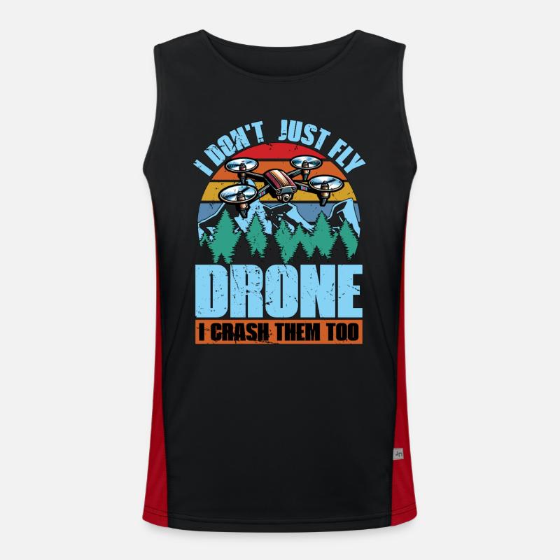 Passionné de drones, je ne me contente pas de piloter un drone quadricoptère Débardeur respirant contrasté Homme 