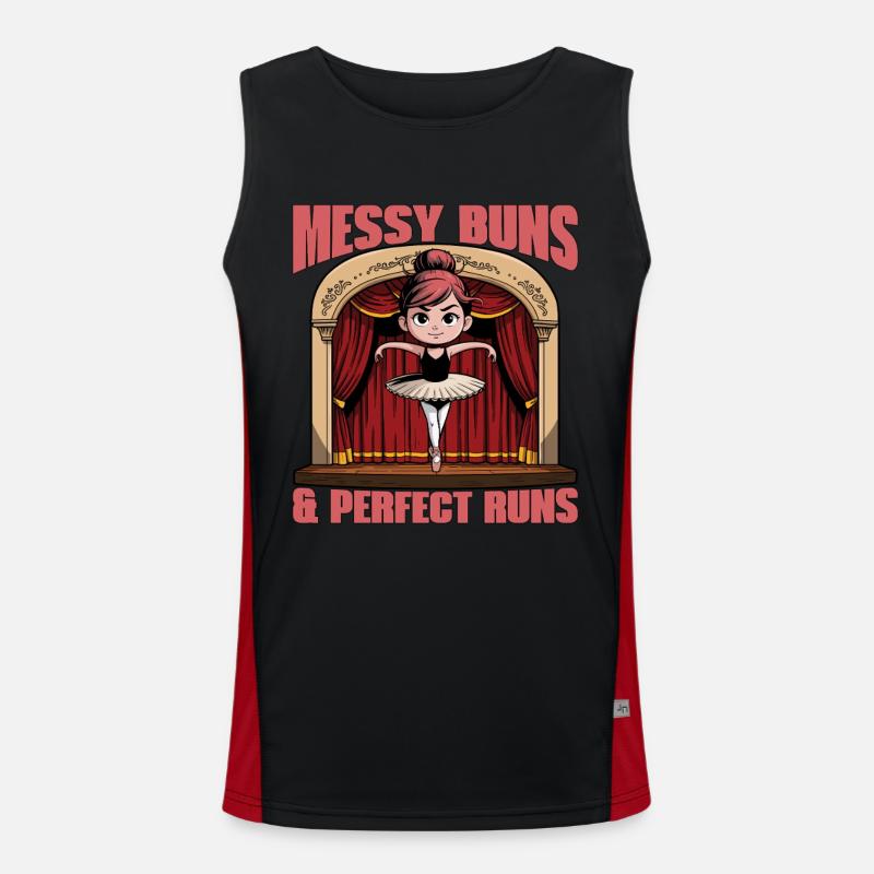 Ballet Messy Buns & Perfect Runs Dance Enthusiast Men's Functional Contrast Tank Top 
