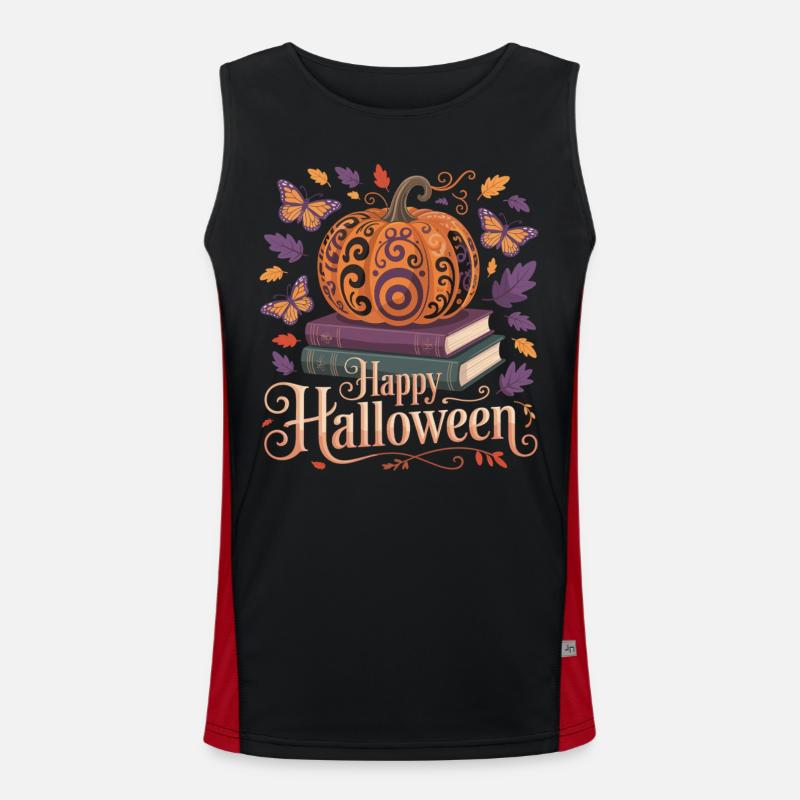 Magic pumpkin for Halloween Men's Functional Contrast Tank Top 