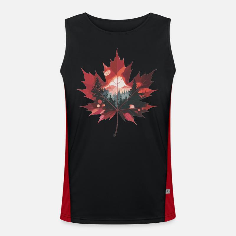Maple Leaf Forest Nature Shirt Men's Functional Contrast Tank Top 