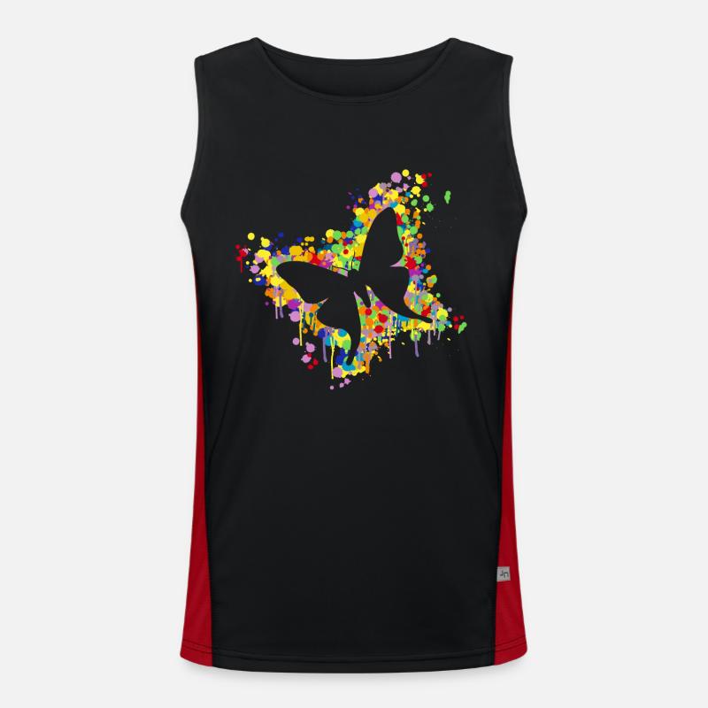 Schmetterling Splash Funktionelles Kontrast-Tank Top für Männer 