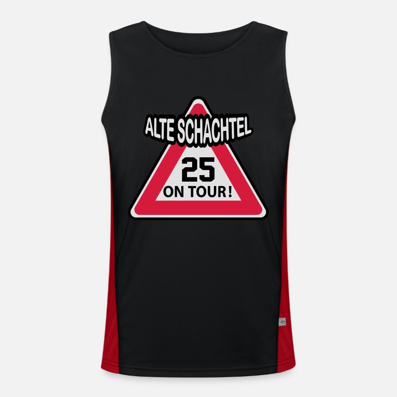 25 - Men's Functional Contrast Tank Top  - black/red