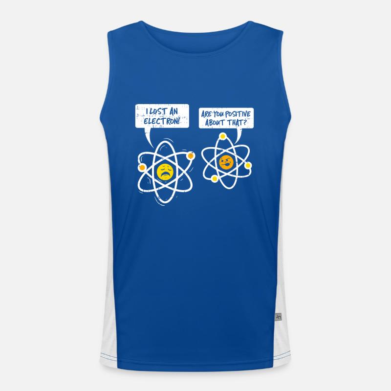 LUSTIGER ATOM WITZ | WITZIG POSITIV ELEKTRON NERD Funktionelles Kontrast-Tank Top für Männer 