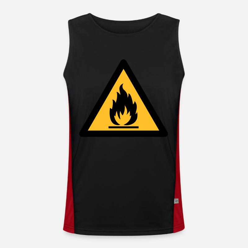 Symbole de danger - Inflammable (2 couleurs) Débardeur respirant contrasté Homme
