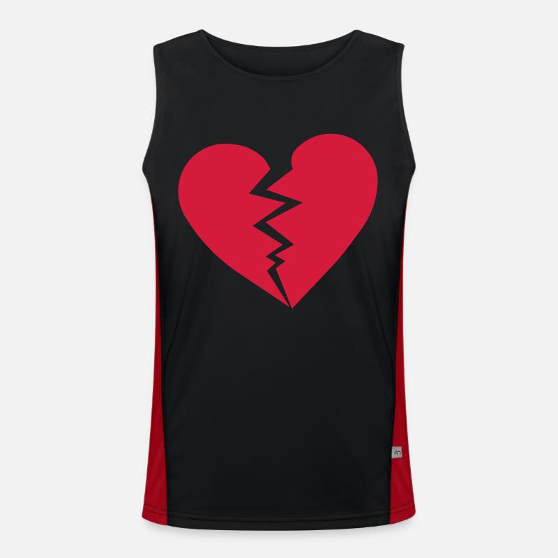 Zerbrochenes Herz Funktionelles Kontrast-Tank Top für Männer 