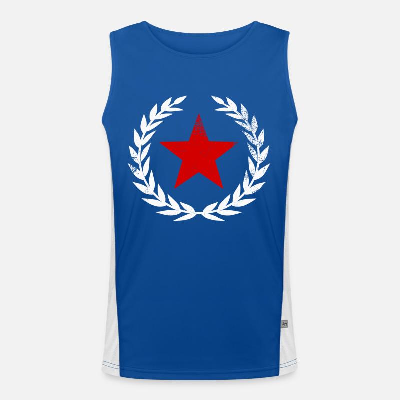 Roter Stern Funktionelles Kontrast-Tank Top für Männer 