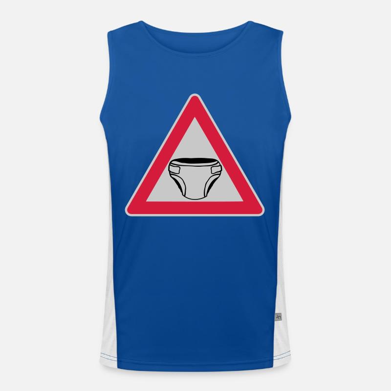 Caution Shield Diaper Men's Functional Contrast Tank Top 