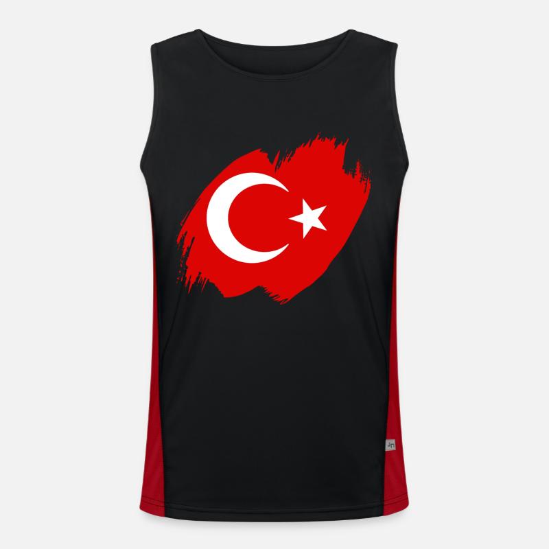 Drapeau de Turquie Utilisé Look Drapeau Turc Vintage Débardeur respirant contrasté Homme 