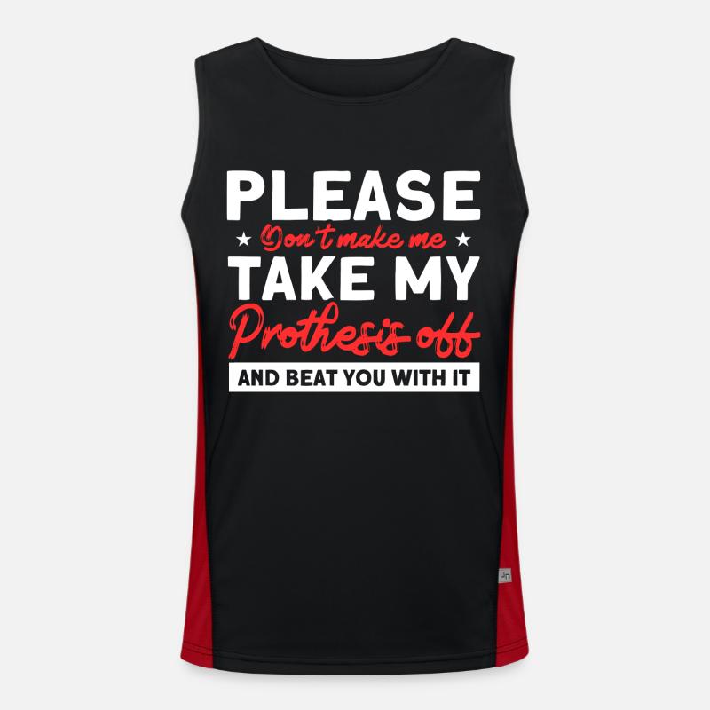 Handicap Amputierter Amputation Beinprothese Funktionelles Kontrast-Tank Top für Männer 