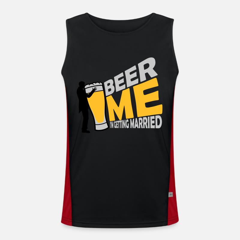 Beer Me Getting Married - Men's Functional Contrast Tank Top  - black/red