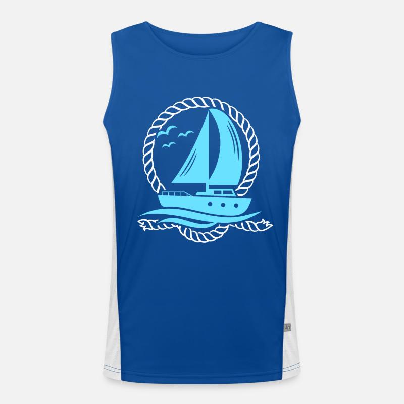Segelboot Bootstau Segeln Bootsfahrer Segler Funktionelles Kontrast-Tank Top für Männer 