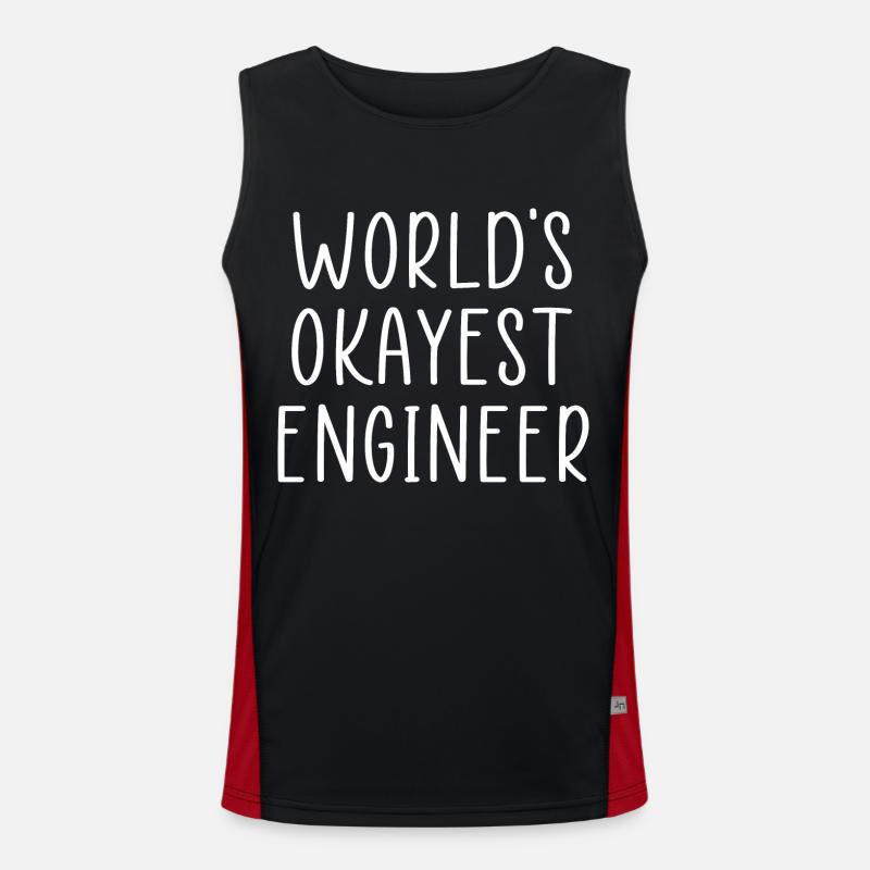 engineer quote - Men's Functional Contrast Tank Top  - black/red