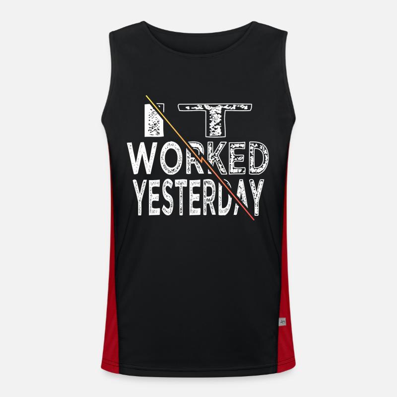 gift idea computer science christmas carols Men's Functional Contrast Tank Top 