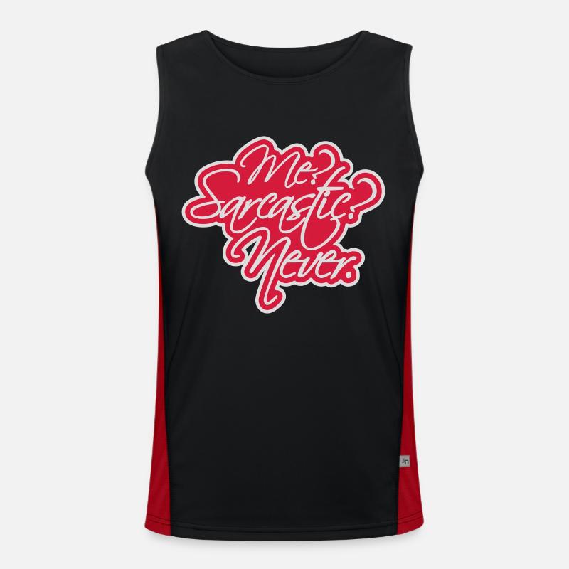 me sarcastic never quote - Men's Functional Contrast Tank Top - black/red