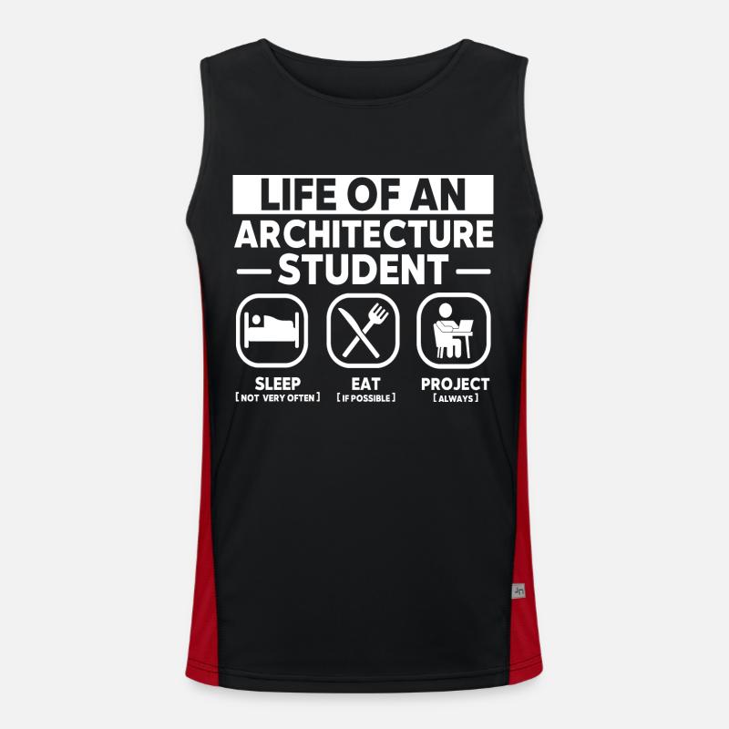 Architect Art Architecture Designer Men's Functional Contrast Tank Top 