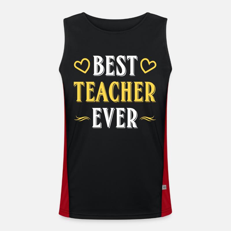 Bester Lehrer aller Zeiten Funktionelles Kontrast-Tank Top für Männer 