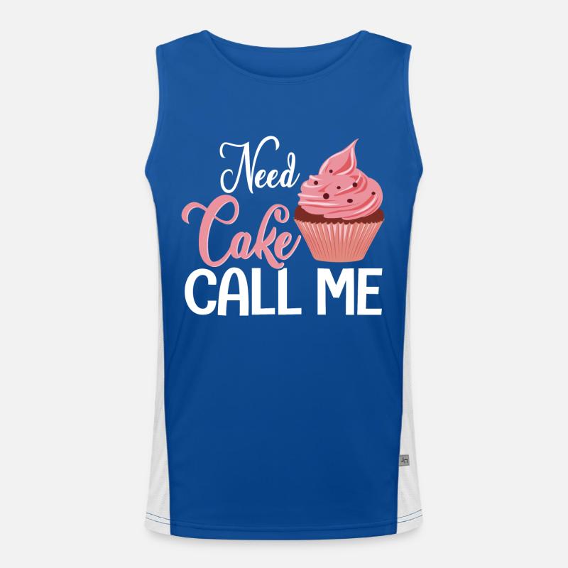 Need Cake Call Me Baking Cake Cookie Pastry Funktionelles Kontrast-Tank Top für Männer 