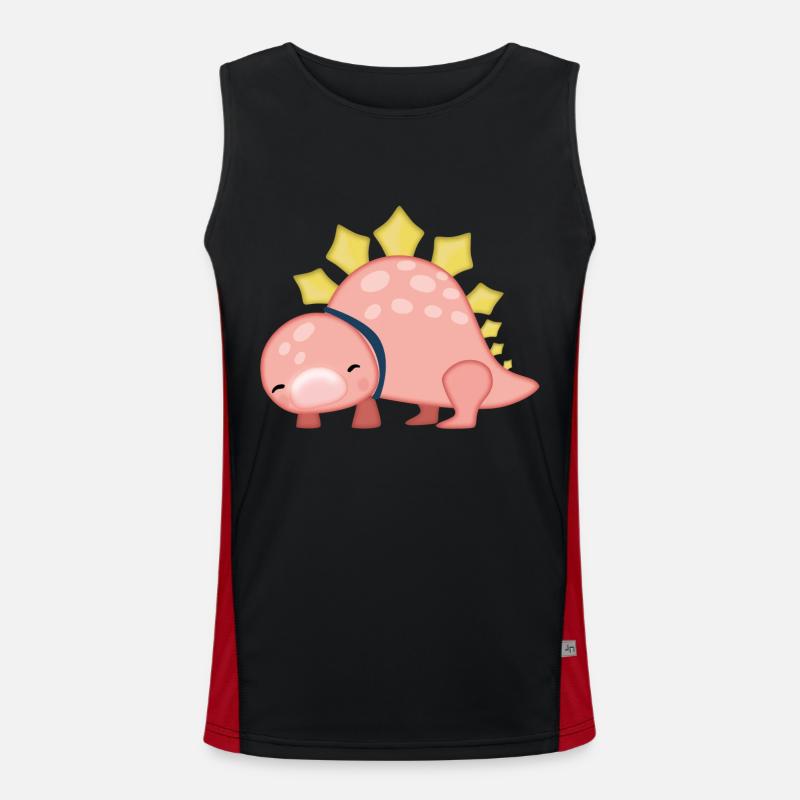 Rosa niedlicher Dinosaurier Funktionelles Kontrast-Tank Top für Männer 