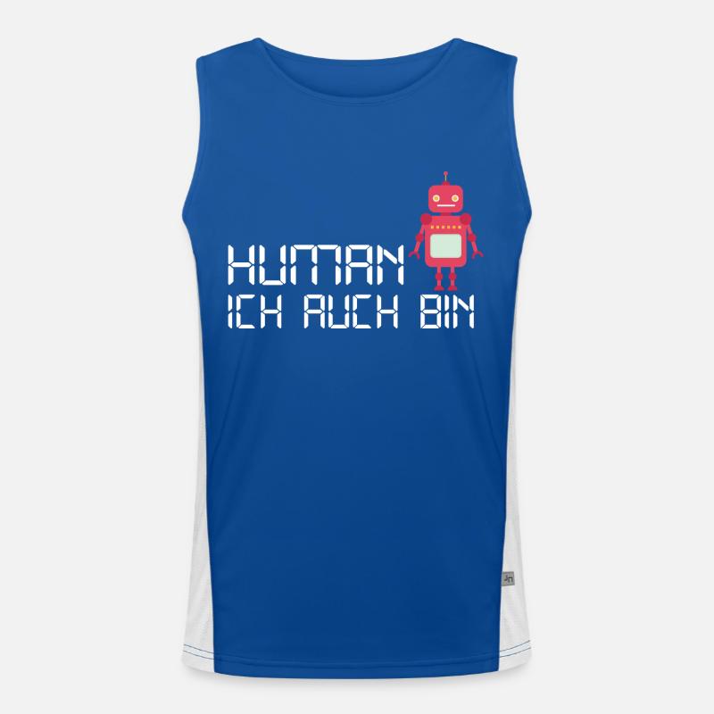 Human Robot Android Feels Human Men's Functional Contrast Tank Top 