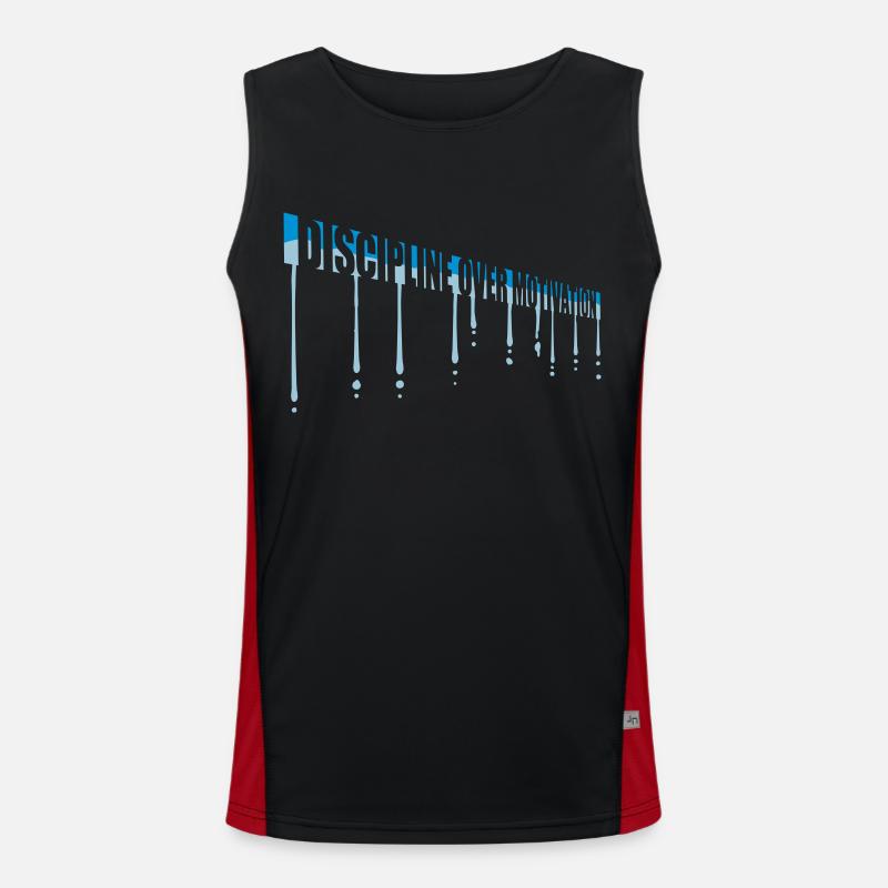 discipline over motivation quote Men's Functional Contrast Tank Top 