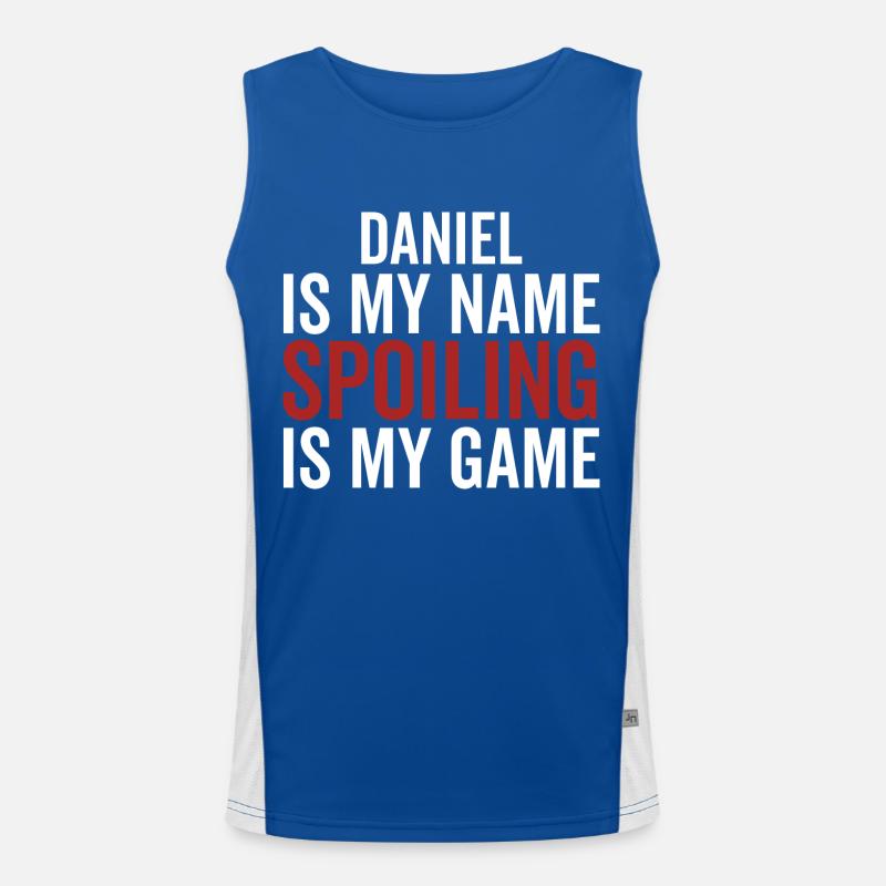 Daniel est mon nom Spoiling est mon jeu Débardeur respirant contrasté Homme 