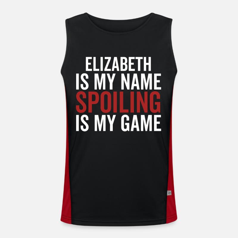 Elizabeth est mon nom Spoiling est mon jeu Débardeur respirant contrasté Homme 