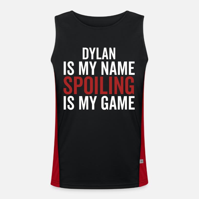 Dylan est mon nom Spoiling est mon jeu Débardeur respirant contrasté Homme 